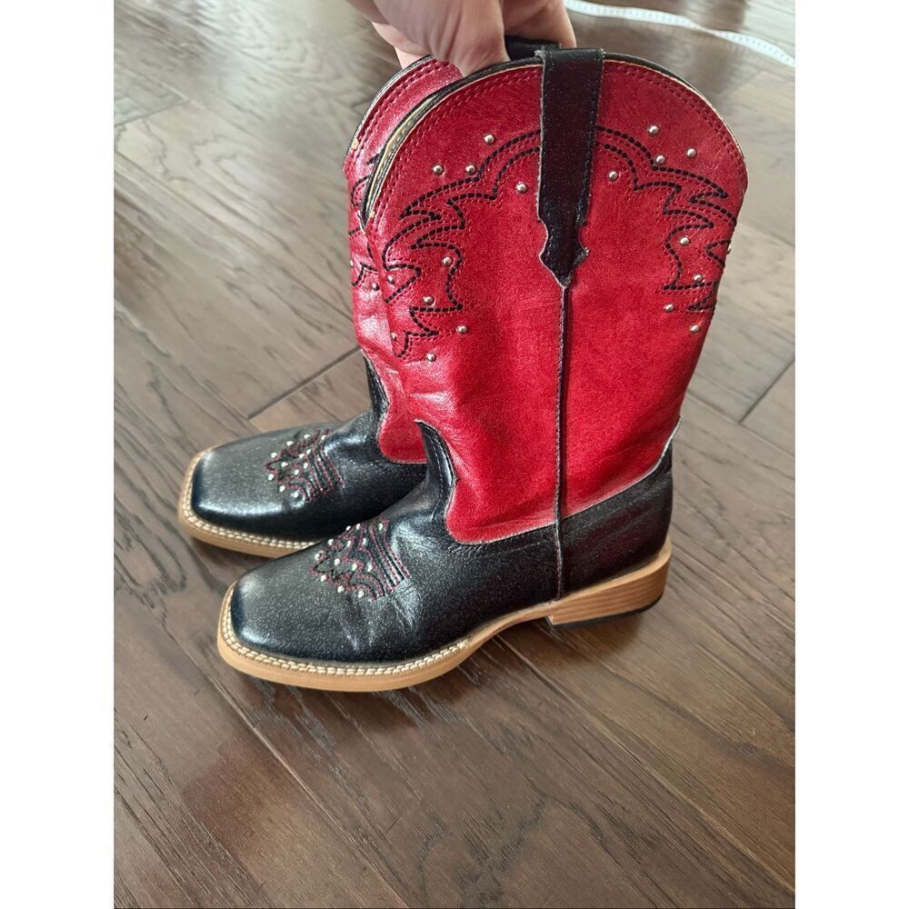 Roper Girl’s Sparkle Red and Black Cowgirl Boots size 3